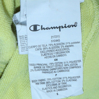Womens UK Size S Champion Yellow Pullover Hoodie