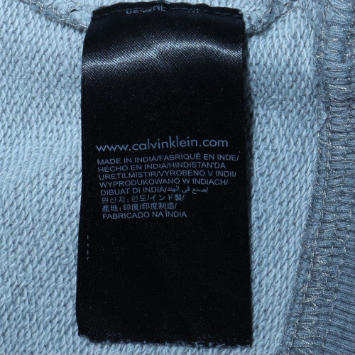 Mens UK Size S Calvin Klein Jeans Blue Pullover Hoodie