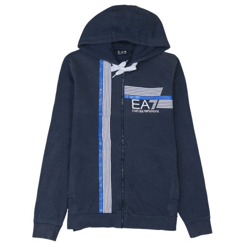 Mens UK Size M Emporio Armani Blue Full Zip Hoodie