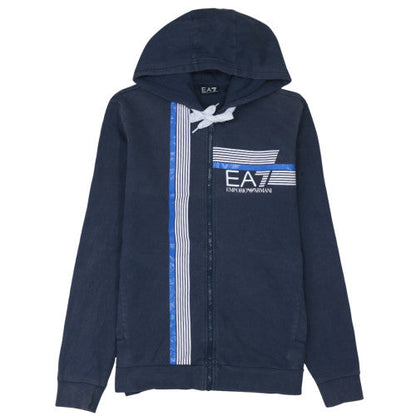 Mens UK Size M Emporio Armani Blue Full Zip Hoodie