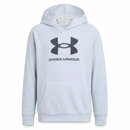 Front view of Under Armour Teens Grey XL Pullover Hoodie Sports Fleece