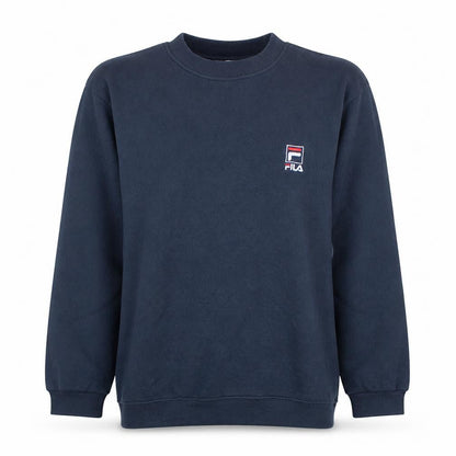 Fila Womens Navy Blue Sweatshirt L Logo Embroidered Pullover Classic Fit