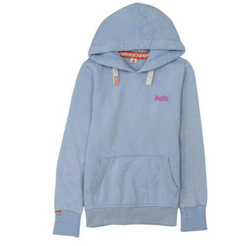 Womens UK Size L Superdry Blue Pullover Hoodie