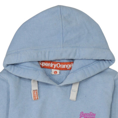 Womens UK Size L Superdry Blue Pullover Hoodie