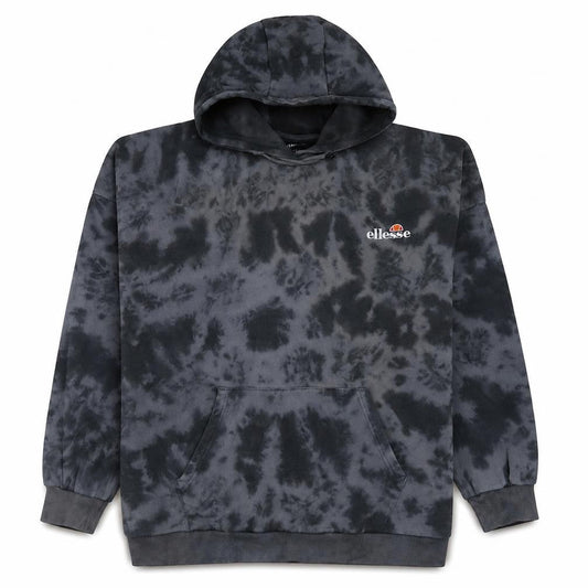Front view of Ellesse women’s black tie dye pullover hoodie uk 12 cotton casual