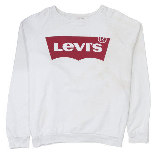 Womens UK Size L Levi's White Pullover Sweatshirt