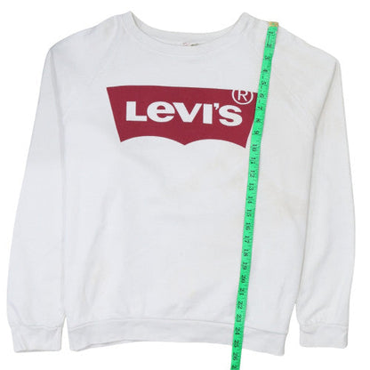 Womens UK Size L Levi's White Pullover Sweatshirt