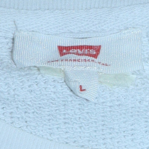 Womens UK Size L Levi's White Pullover Sweatshirt
