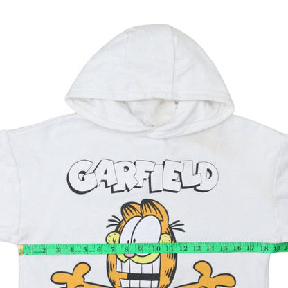 Garfield Girls White Pullover Hoodie 12-13 Years Fleece Comic Graphic