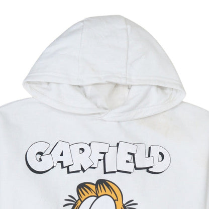 Garfield Girls White Pullover Hoodie 12-13 Years Fleece Comic Graphic