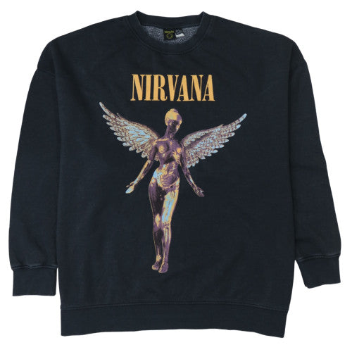 Womens UK Size L Nirvana Black Pullover Sweatshirt