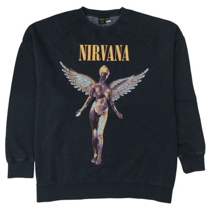 Womens UK Size L Nirvana Black Pullover Sweatshirt