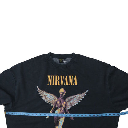 Womens UK Size L Nirvana Black Pullover Sweatshirt