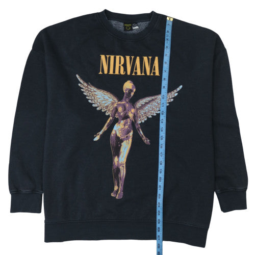 Womens UK Size L Nirvana Black Pullover Sweatshirt