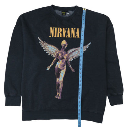 Womens UK Size L Nirvana Black Pullover Sweatshirt