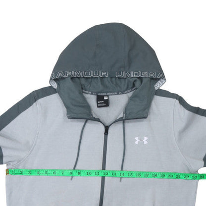 Mens UK Size L Under armour Grey Full Zip Hoodie
