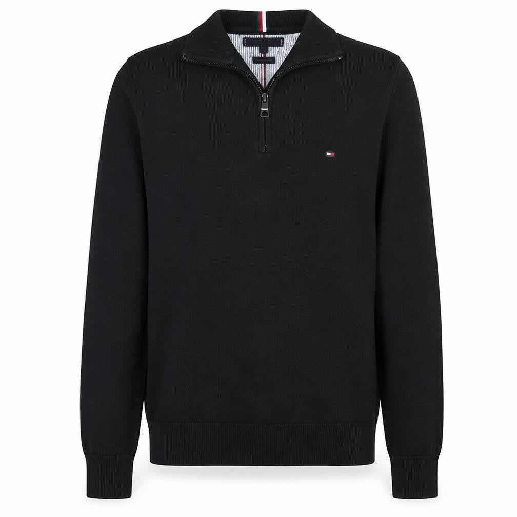 Mens UK Size S Tommy Hilfiger Black 1/2 Zip Sweatshirt