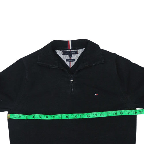 Mens UK Size S Tommy Hilfiger Black 1/2 Zip Sweatshirt