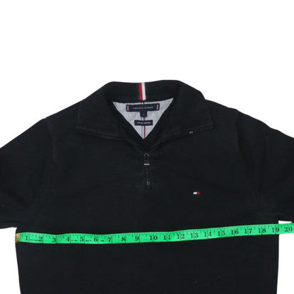 Mens UK Size S Tommy Hilfiger Black 1/2 Zip Sweatshirt