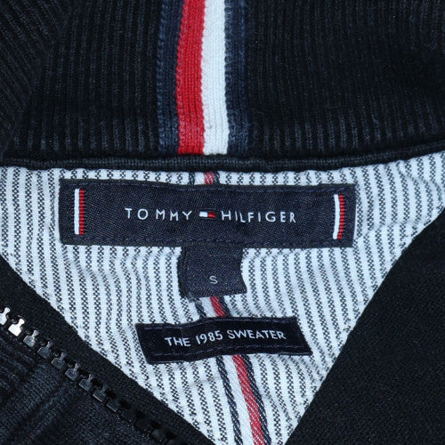 Mens UK Size S Tommy Hilfiger Black 1/2 Zip Sweatshirt