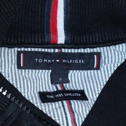 Mens UK Size S Tommy Hilfiger Black 1/2 Zip Sweatshirt