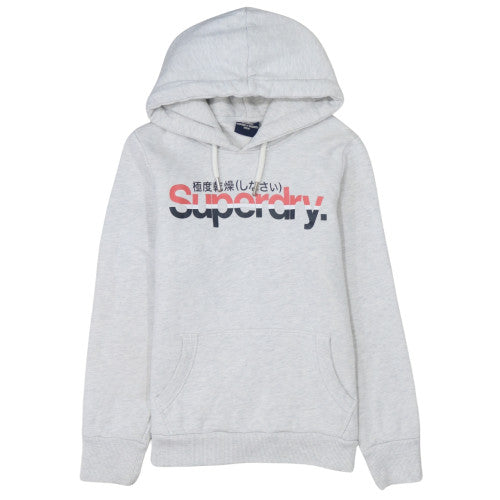 Womens UK Size M Superdry Grey Pullover Hoodie