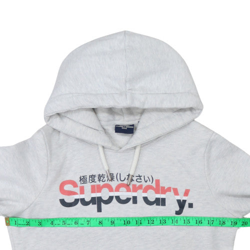 Womens UK Size M Superdry Grey Pullover Hoodie