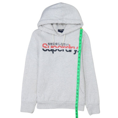 Womens UK Size M Superdry Grey Pullover Hoodie