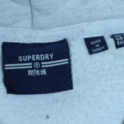 Womens UK Size M Superdry Grey Pullover Hoodie