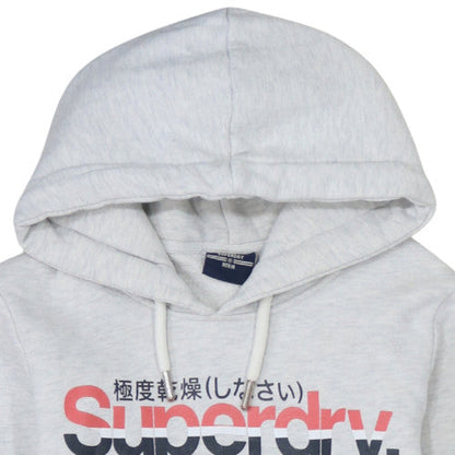 Womens UK Size M Superdry Grey Pullover Hoodie