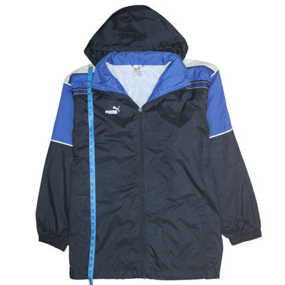 Mens UK Size L PUMA Blue Windbreaker Coat