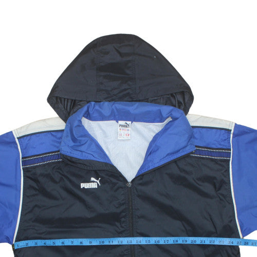Mens UK Size L PUMA Blue Windbreaker Coat