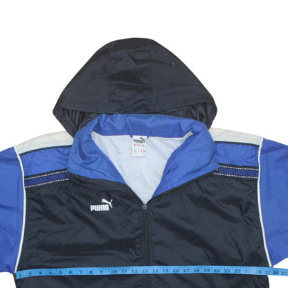 Mens UK Size L PUMA Blue Windbreaker Coat