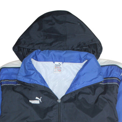 Mens UK Size L PUMA Blue Windbreaker Coat