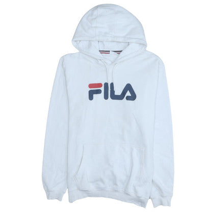 Mens UK Size M FILA White Pullover Hoodie