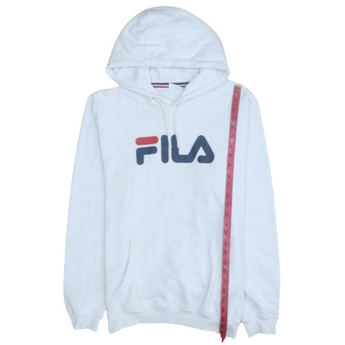 Mens UK Size M FILA White Pullover Hoodie