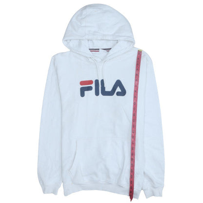 Mens UK Size M FILA White Pullover Hoodie