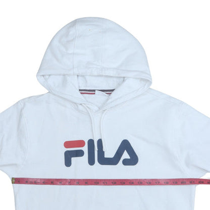 Mens UK Size M FILA White Pullover Hoodie