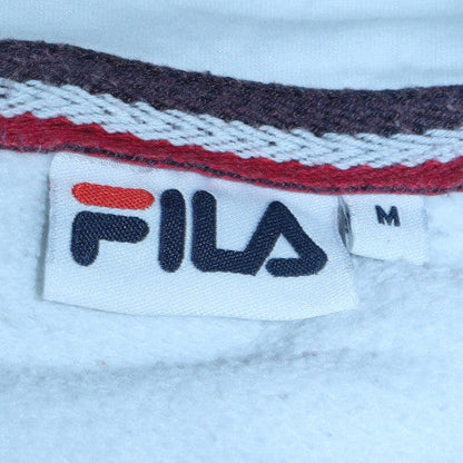 Mens UK Size M FILA White Pullover Hoodie