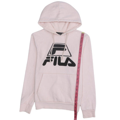 Womens UK Size L FILA Pink Pullover Hoodie
