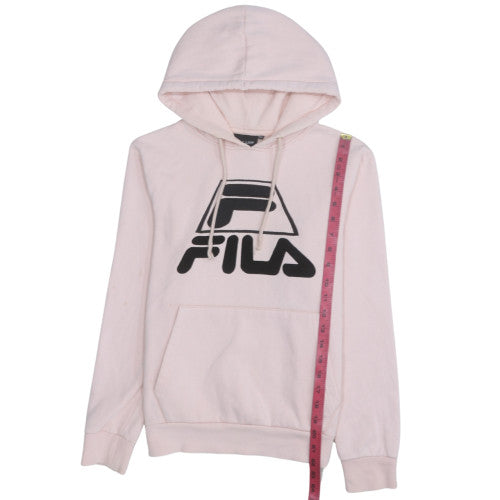 Womens UK Size L FILA Pink Pullover Hoodie