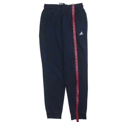 Adidas Men Black Jogger Sweatpants S Elastic Waist Fleece Lined