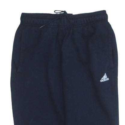 Adidas Men Black Jogger Sweatpants S Elastic Waist Fleece Lined