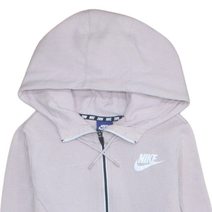 Womens UK Size S Nike Beige Full Zip Hoodie