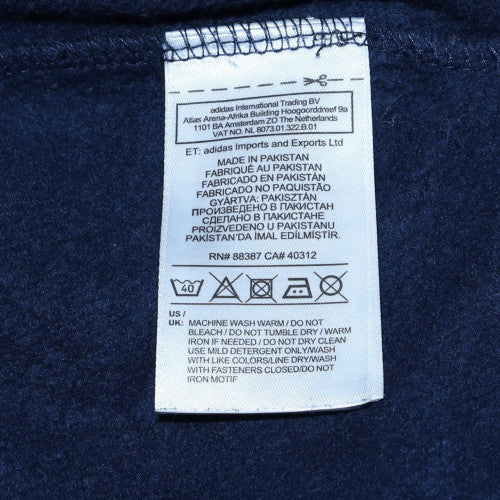 Mens UK Size M adidas Blue Full Zip Hoodie