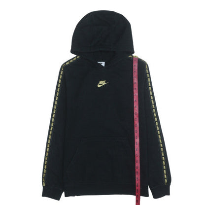 Nike Boys Black XL Pullover Hoodie with Gold Logo and Hooded Fleece Design