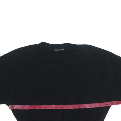 Womens UK Size M Zara Black Pullover Sweatshirt