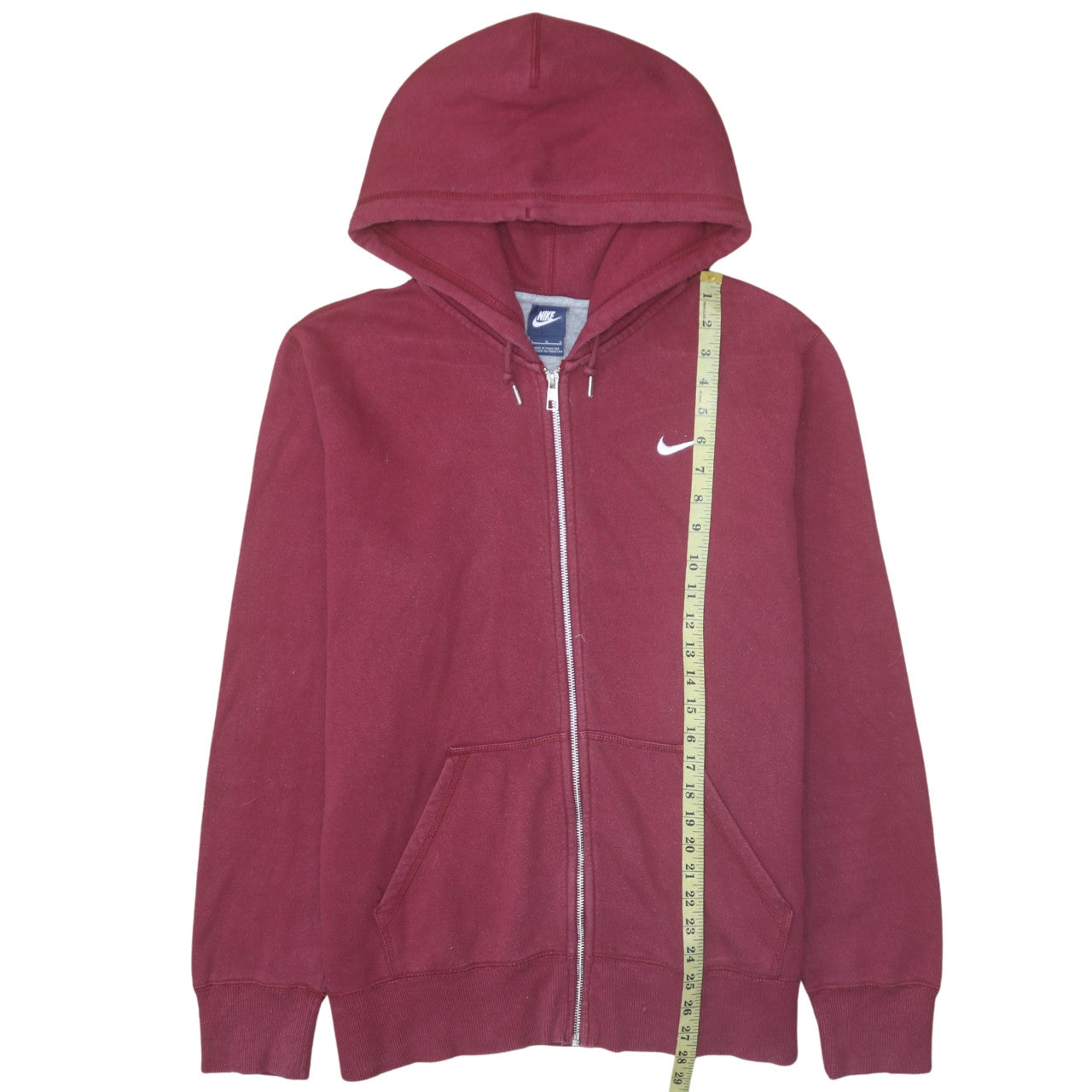 Mens UK Size L Nike Red Full Zip Hoodie