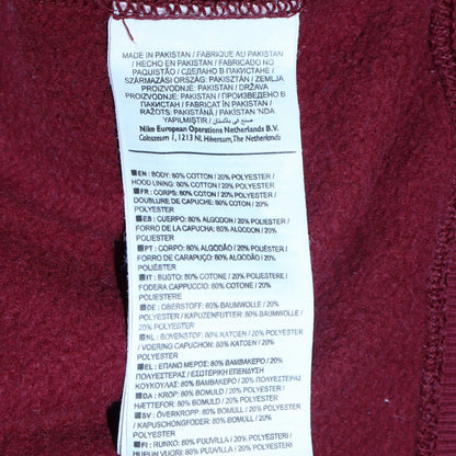 Mens UK Size L Nike Red Full Zip Hoodie