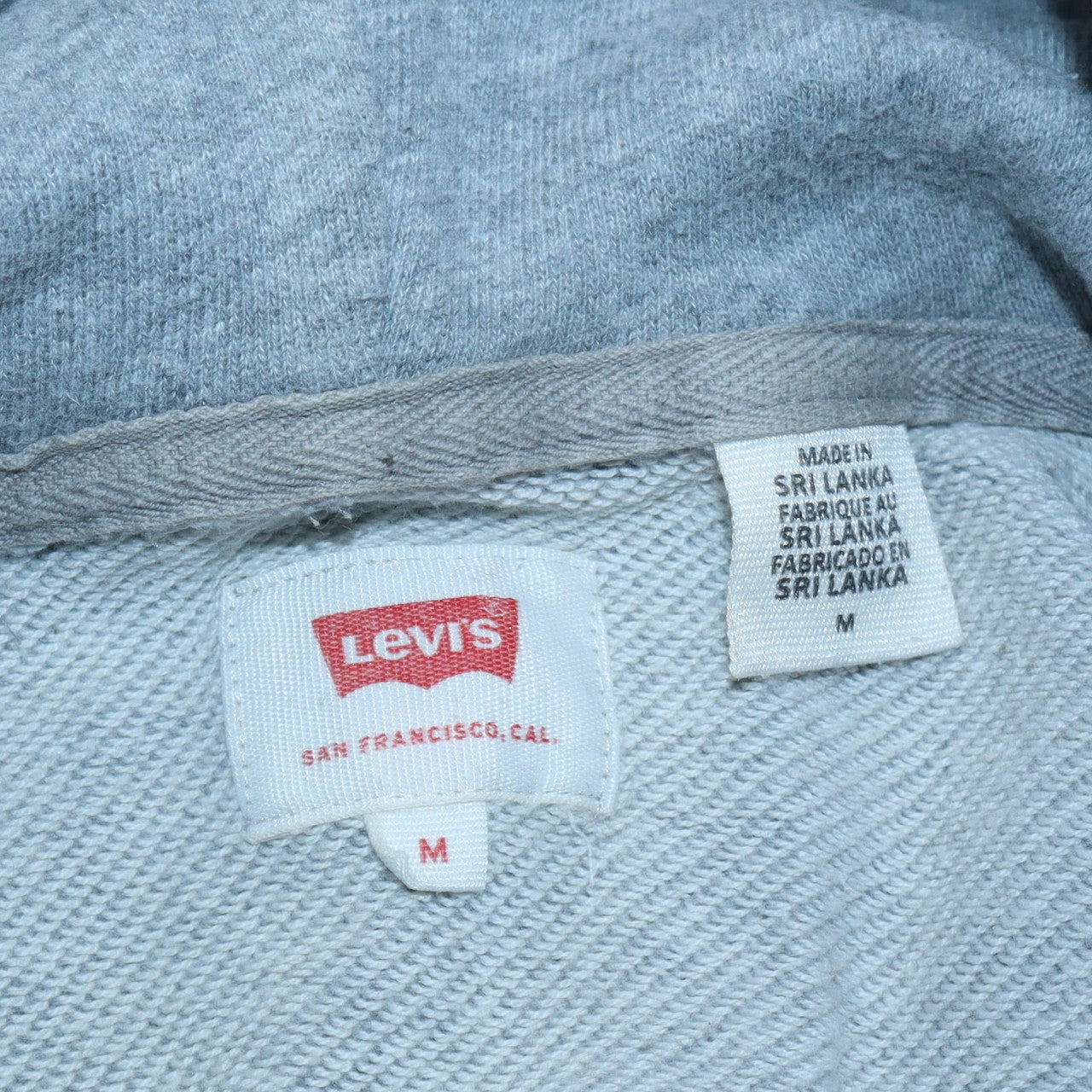 Mens UK Size M Levi's Grey Pullover Hoodie